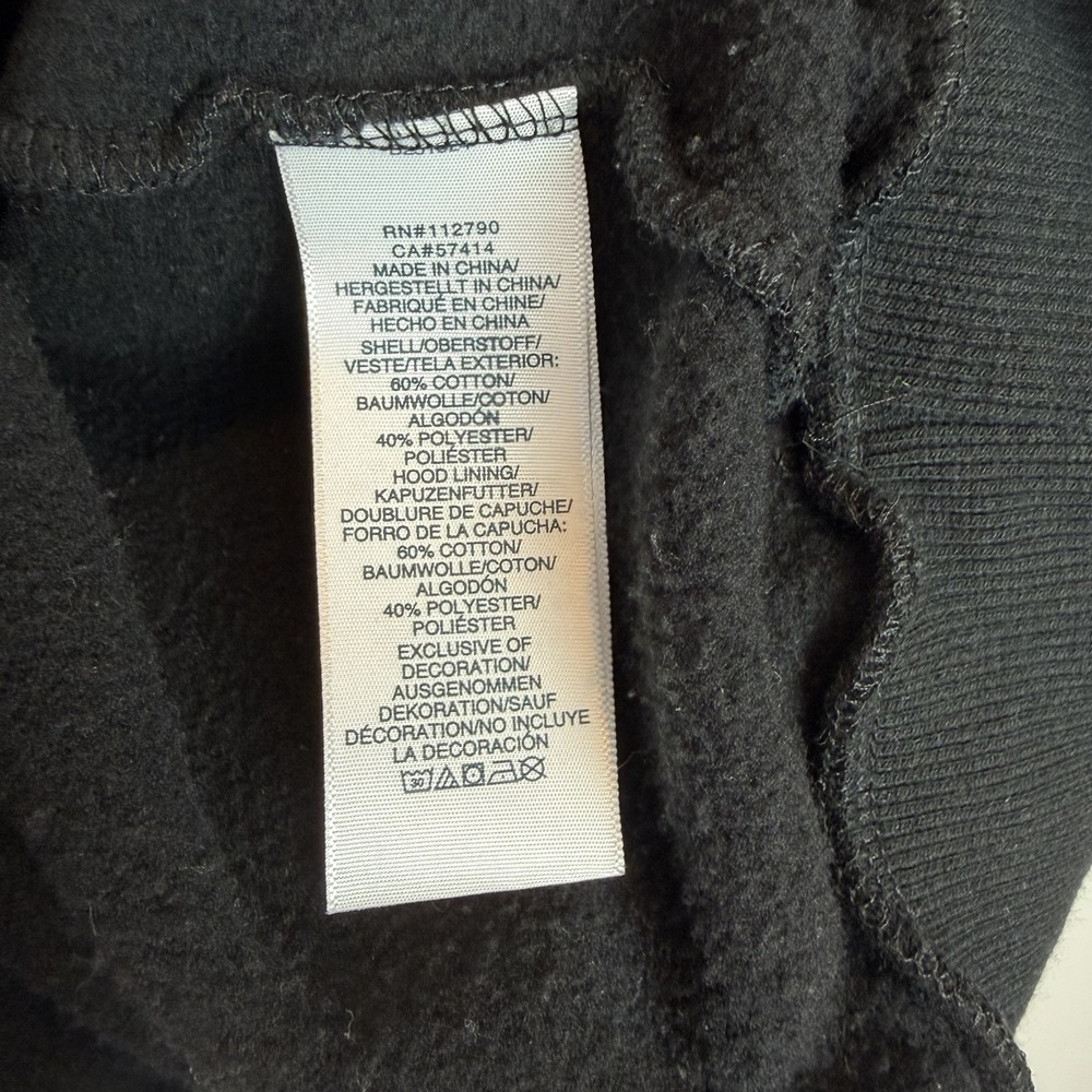 True Religion Hoodie Womens Medium Pullover Sweatshirt Black Bling Spellout - Picture 8 of 10